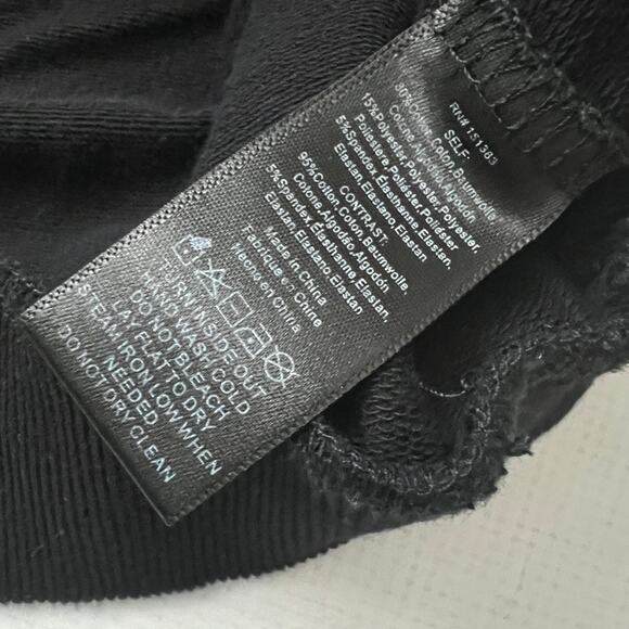 Anthro Current Air Collared Ruffle Sweatshirt Women Size Medium Black - Picture 8 of 10